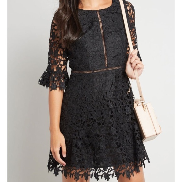 ModCloth/BB Dakota Romantic Black Lace Dress - Picture 1 of 7